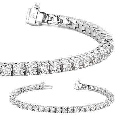 White Gold Beautiful & Real Nice Round Diamond Tennis Bracelet 8.10 Ct