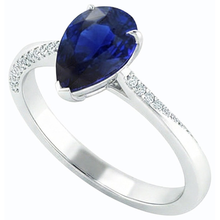 natural round sapphire 2.50ct ring top view