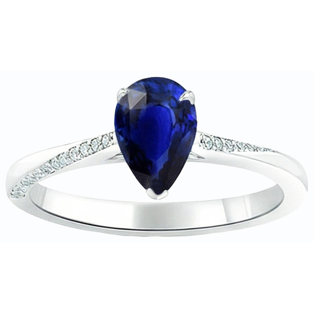 natural round sapphire 2.50ct ring profile view