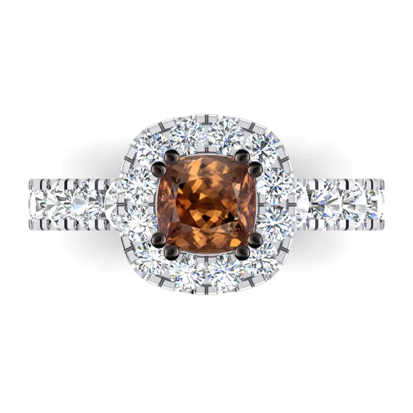 White Gold Brown Genuine Diamond Ring With Accents Jewelry