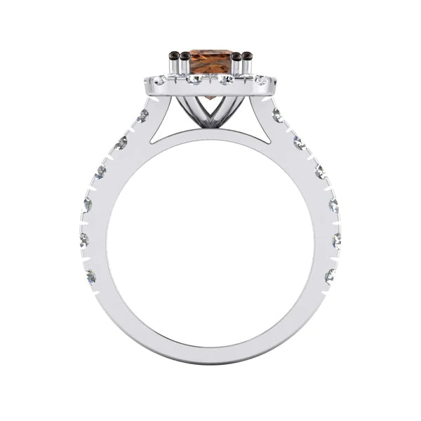 White Gold Brown Genuine Diamond Ring With Accents Jewelry