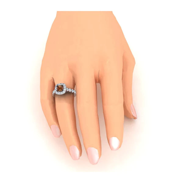 White Gold Brown Genuine Diamond Ring With Accents Jewelry