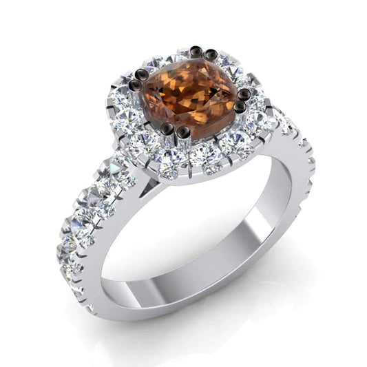 White Gold Brown Genuine Diamond Ring With Accents Jewelry
