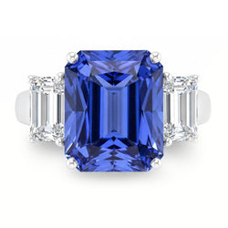 White Gold Emerald Natural Earth Mined Diamond Ring 5 Carats Sapphire Jewellery 14K
