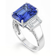 White Gold Emerald Natural Earth Mined Diamond Ring 5 Carats Sapphire Jewellery 14K