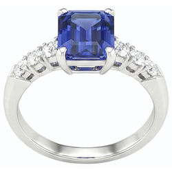 Natural Sapphire Ring 2.50ct - White Gold 14K