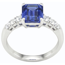 natural emerald sapphire 2.50ct ring front view