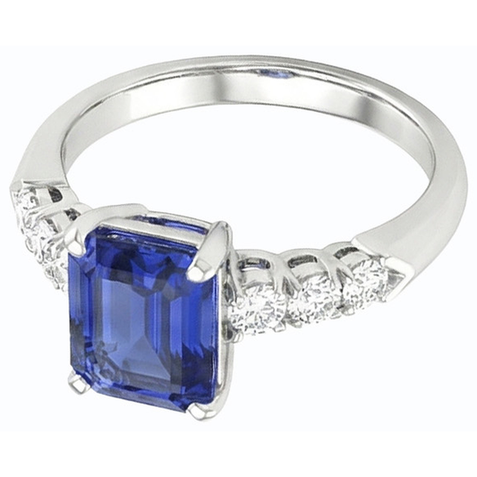natural emerald sapphire 2.50ct ring side angle