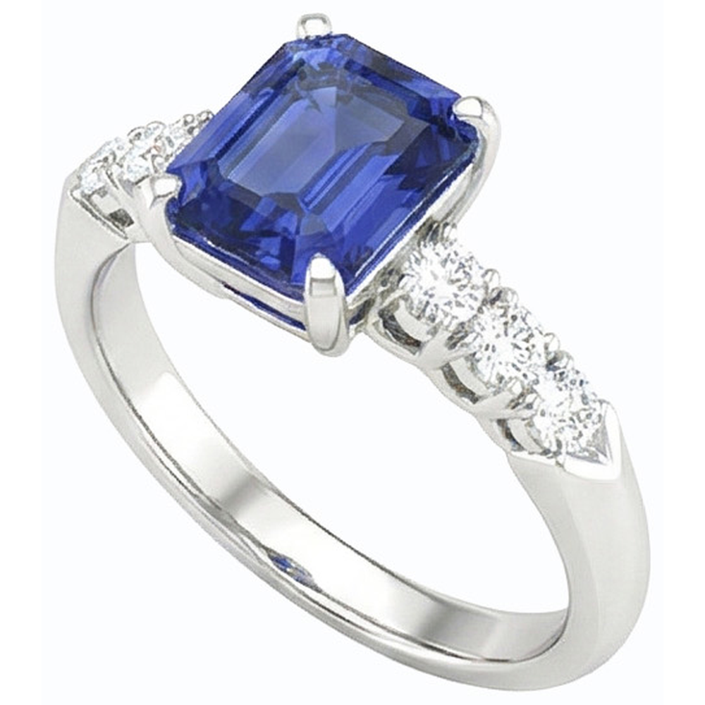 natural emerald sapphire 2.50ct ring close up detail