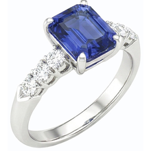 natural emerald sapphire 2.50ct ring top view