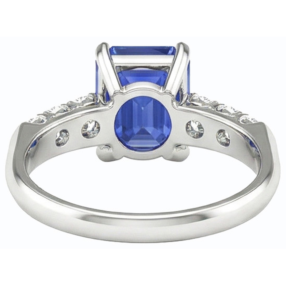 natural emerald sapphire 2.50ct ring profile view