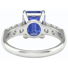 natural emerald sapphire 2.50ct ring profile view