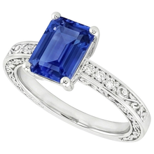 natural emerald sapphire 3.50ct ring close up detail