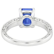 natural emerald sapphire 3.50ct ring top view
