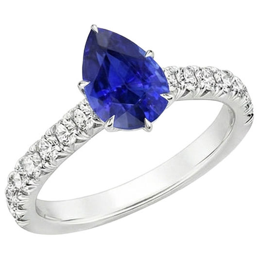 natural round sapphire 5.50ct ring close up detail