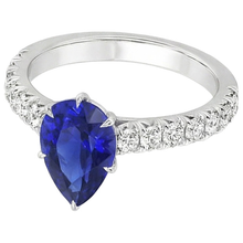 natural round sapphire 5.50ct ring top view