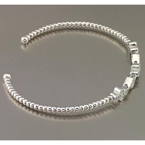 White Gold Genuine Diamond Bangle Bezel Set 1.50 Carats Women Jewelry2