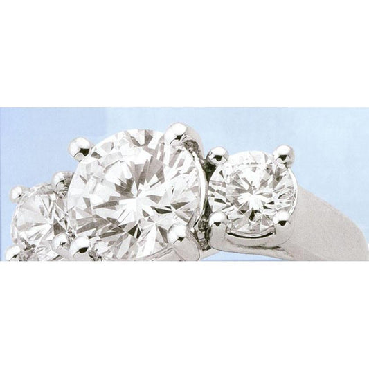 White Gold Genuine Diamond Women Three Stone Ring 2.55 Carats2