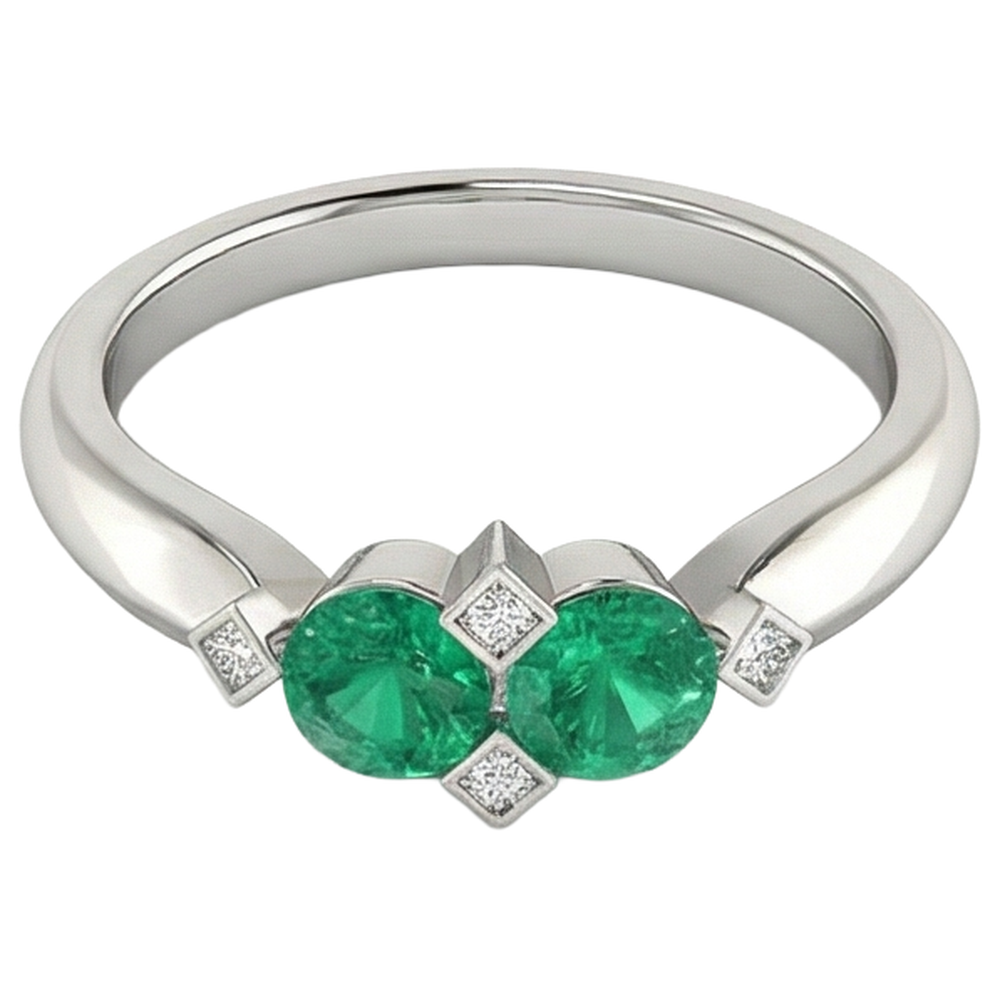 Elegant Gemstone Ring 1 ct – profile view