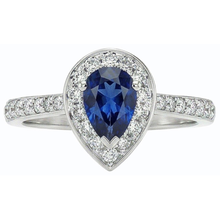 natural round sapphire 4ct ring on white background