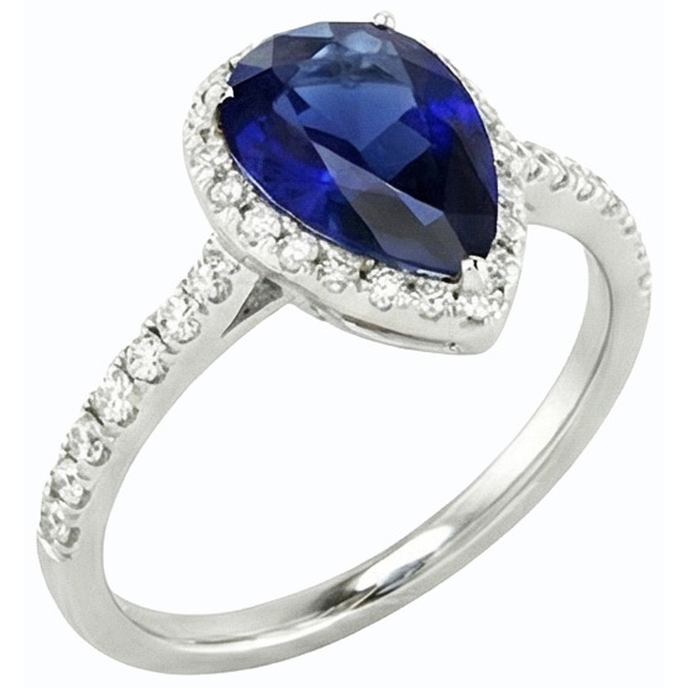 natural round sapphire 4ct ring side angle