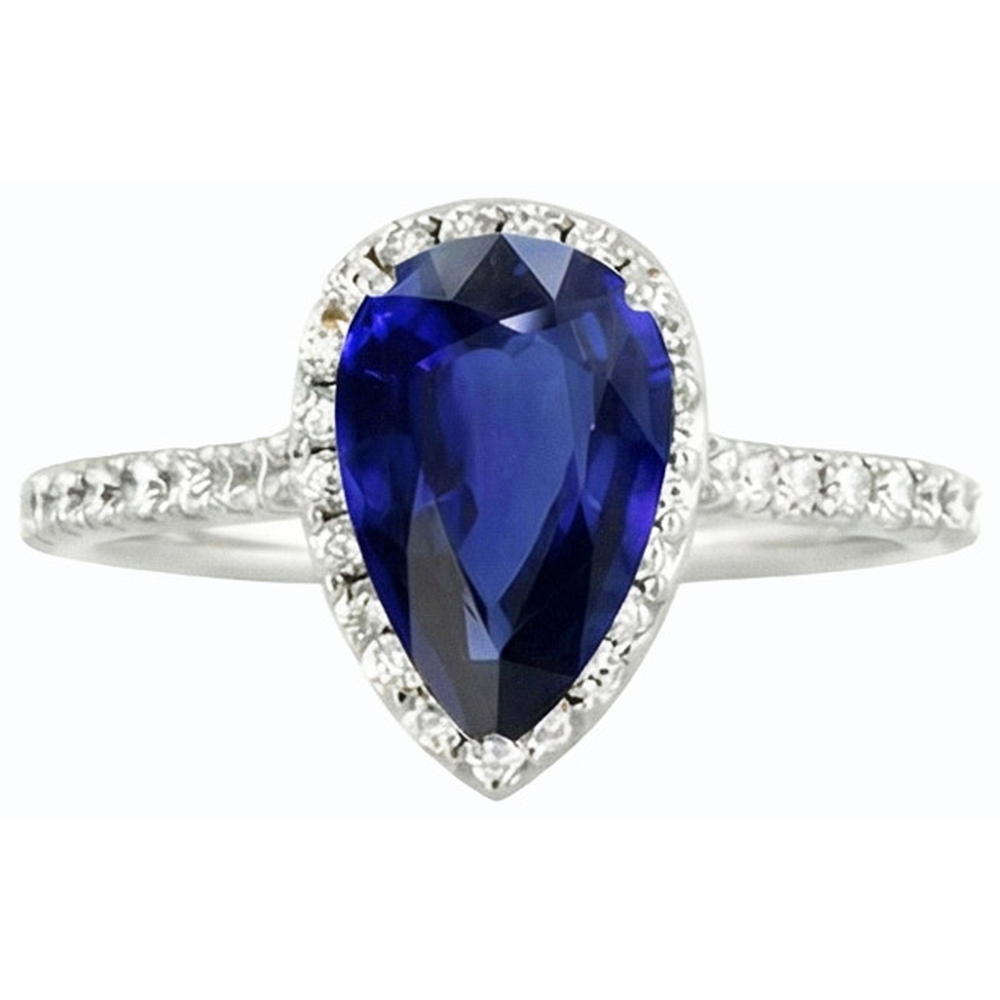 natural round sapphire 4ct ring top view