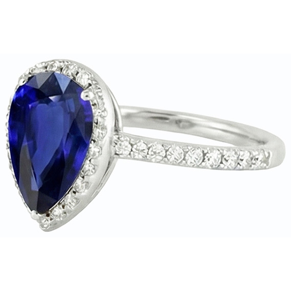 natural round sapphire 4ct ring profile view