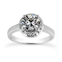 White Gold Halo Engagement Ring Round Old Miner Natural Diamond 3.25 Carats