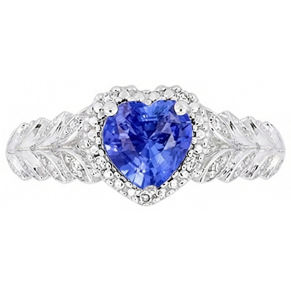 natural round sapphire 2.50ct ring profile view