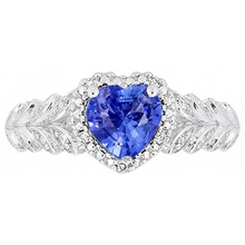 natural round sapphire 2.50ct ring profile view