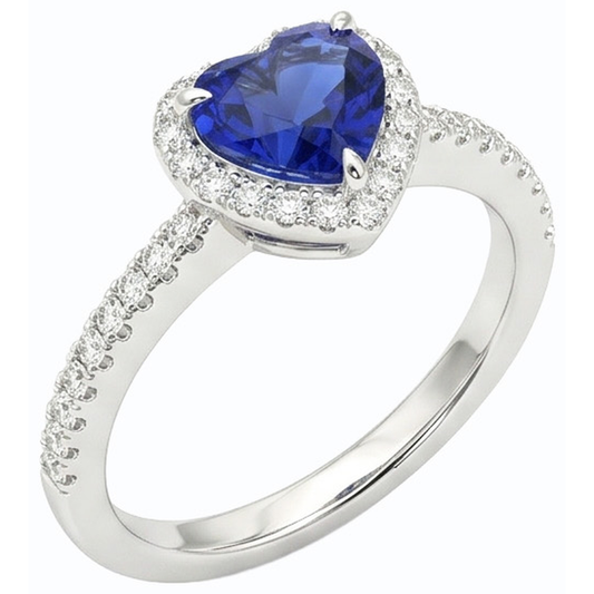 natural round sapphire 3ct ring side angle