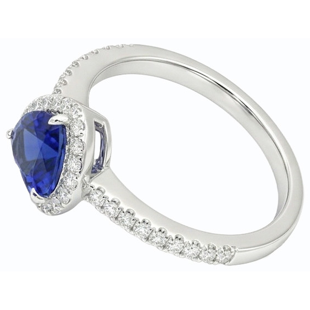 natural round sapphire 3ct ring top view