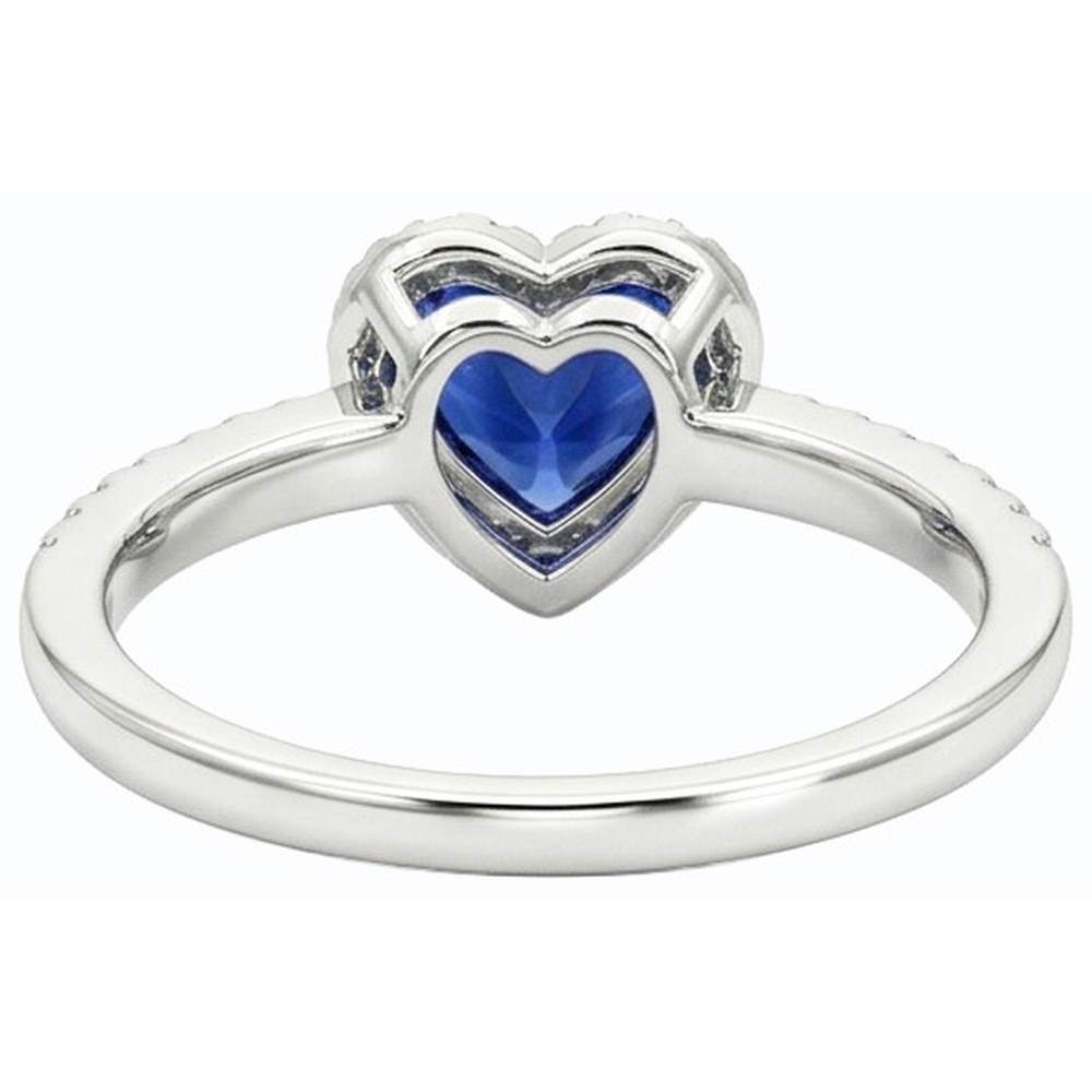 natural round sapphire 3ct ring profile view