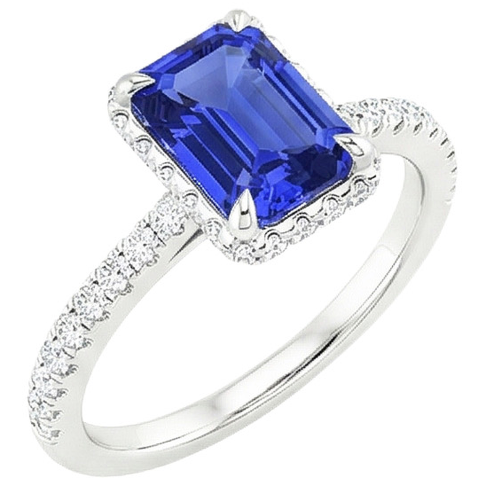 natural emerald sapphire 4.25ct ring side angle