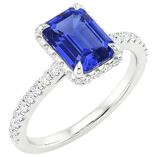 natural emerald sapphire 4.25ct ring side angle