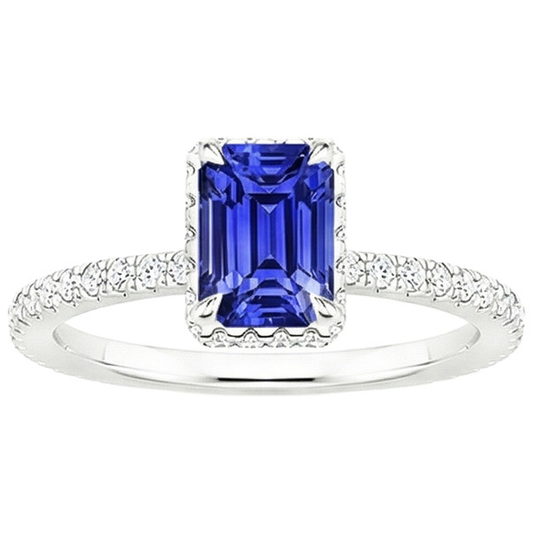 natural emerald sapphire 4.25ct ring top view