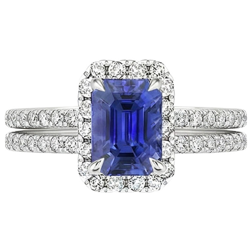 natural emerald sapphire 5ct ring top view