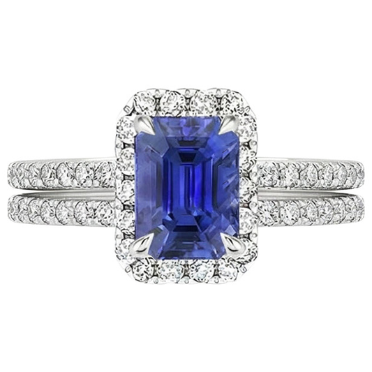 natural emerald sapphire 5ct ring top view