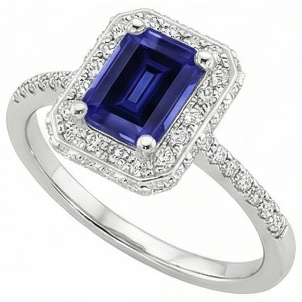 natural emerald sapphire 4.25ct ring side angle