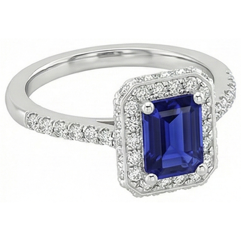 natural emerald sapphire 4.25ct ring top view