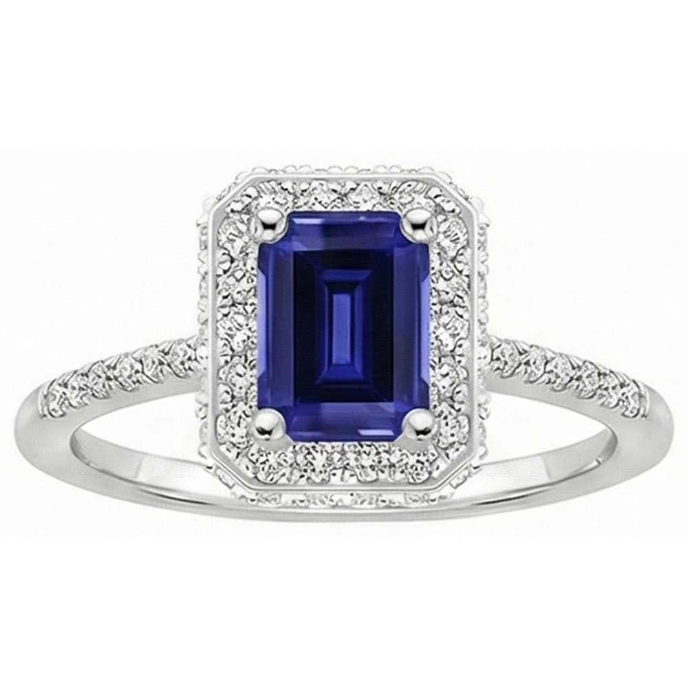 natural emerald sapphire 4.25ct ring close up detail