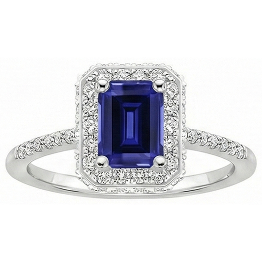 natural emerald sapphire 4.25ct ring close up detail
