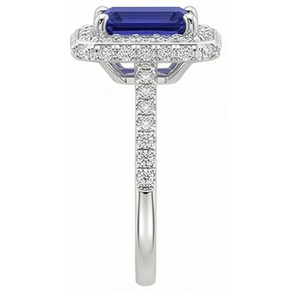 natural emerald sapphire 4.25ct ring profile view