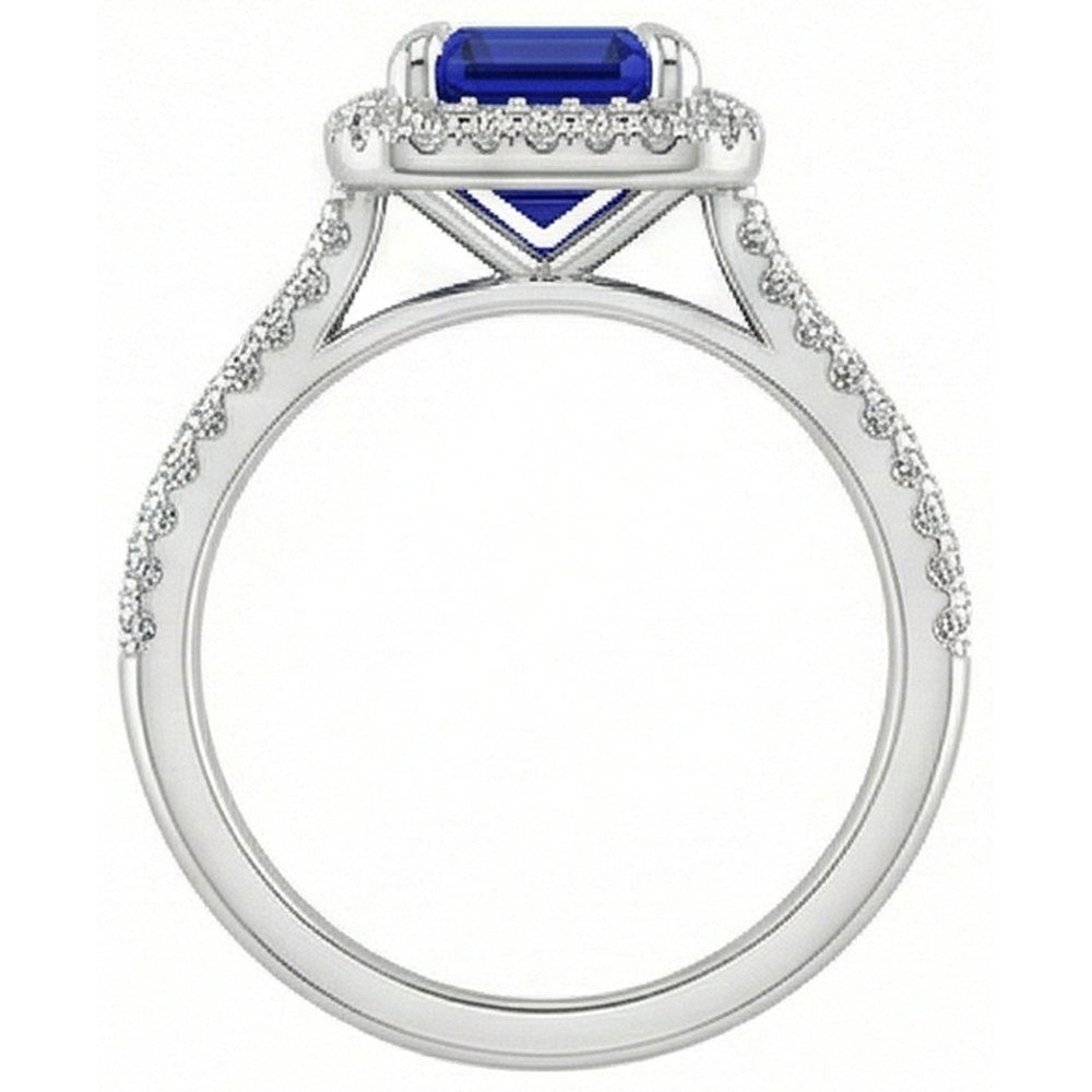 natural emerald sapphire 4.50ct ring side angle
