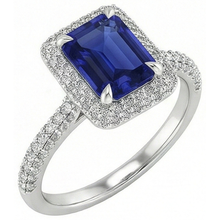natural emerald sapphire 4.50ct ring top view
