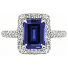 natural emerald sapphire 4.50ct ring profile view