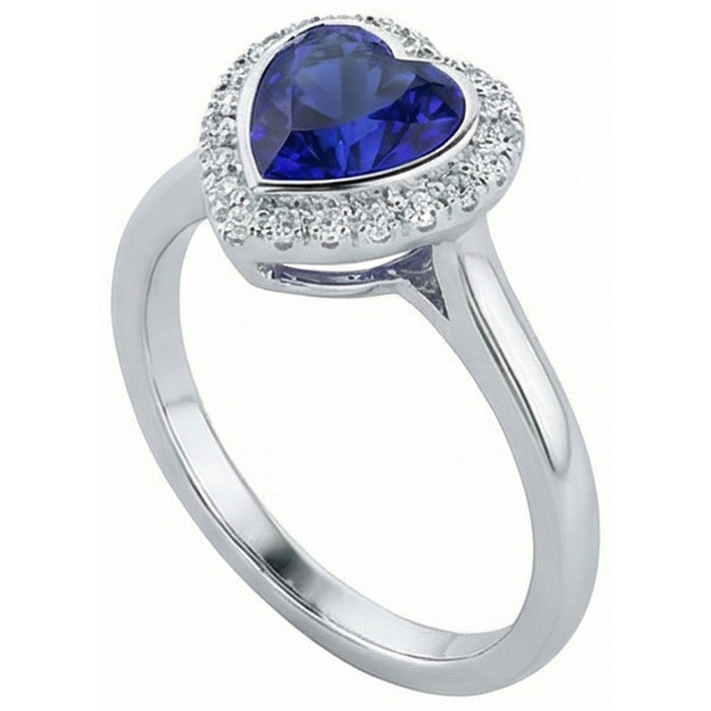 natural round sapphire 4ct ring top view