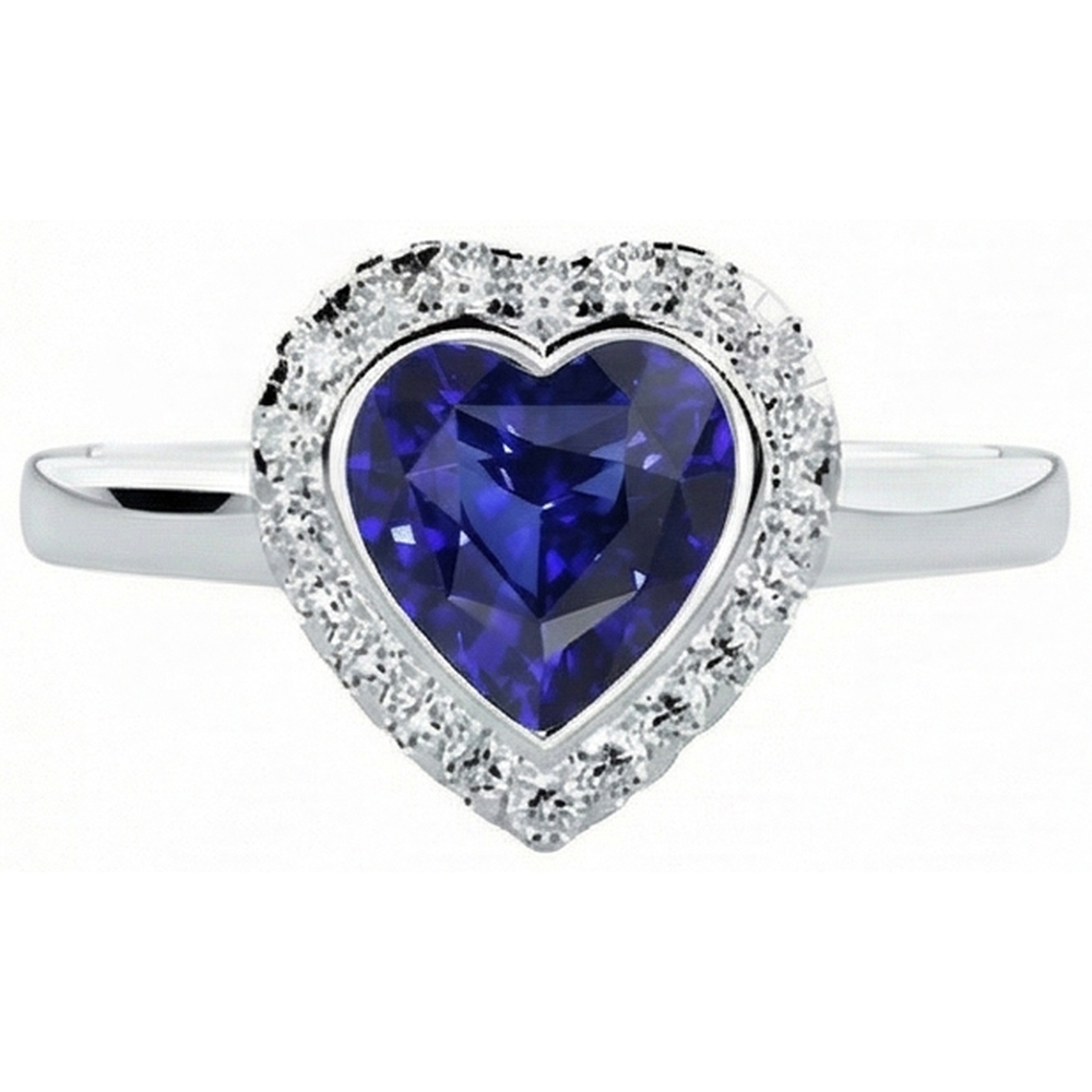 natural round sapphire 4ct ring close up detail