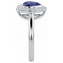 natural round sapphire 4ct ring profile view