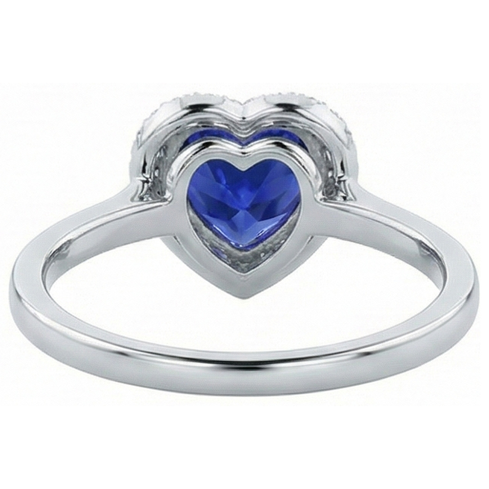 natural round sapphire 4ct ring on white background